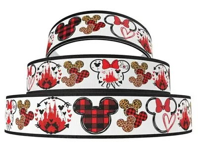 1  2YDS Mickey Mouse Grosgrain Ribbon Hair Bows Gift Wrap Christmas Crafts Cards • $6.64