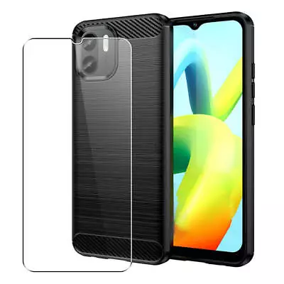 Case Cover Carbone + Glass Tempered Glass For Xiaomi Redmi A1/A2 • $9.72