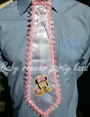 Dad To Be Tie | Minnie Mouse | Baby Shower Decoration | It's A Girl Corsage Sash • $15.99