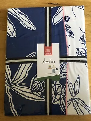 £28.99 • Buy @SALE@ New Joules Single Crayon Floral Duvet Cover Set Inc Pillowcase Blue White