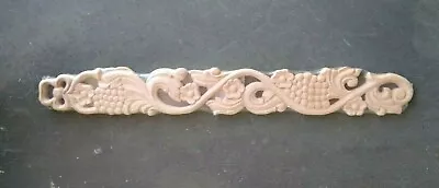 Furniture Unfinished Wood Applique Vineyard Grapes W/ Leaves 24-5/8 W X 3-1/2 H • $22.95