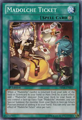 Yugioh! HP Madolche Ticket - ABYR-EN061 - Common - 1st Edition Heavily Played E • $0.99