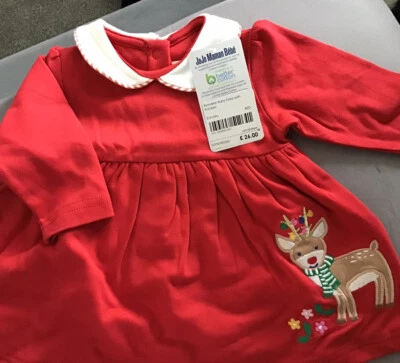 JoJo Maman BeBe 2-Piece Christmas Dress With Knickers Set BNWT RRP £26 0-3 Mths • £17.50