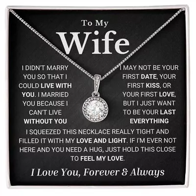 To My Wife Soulmate Necklace Gift For Wife Girlfriend I Can't Live Without You • $17.99
