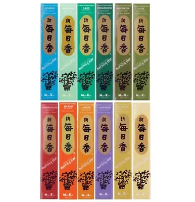 Set Of 12 Boxes Morning Star Incense Fragrance Assortment (Total 600 Sticks) • $42.95