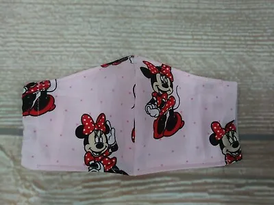 New DISNEY MINNIE MOUSE Designer CHILD 3-6 Face Mask Cotton Washable Reusable  • $2.99