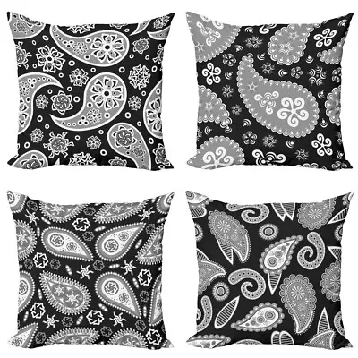 Ethnic Pillow Cushion Set Of 4 Folk Bohemian Paisley Motif • £20.99