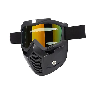 Half Face Mask + Googles Glasses Fit Motorcycle Motocross Dirt Bike ATV Riding • $17.08