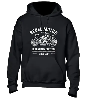 Rebel Motorbike Hoody Hoodie Motorcycle Biker Design Gift Present Idea Cars Top • £16.99