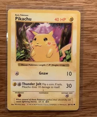1999 Pokémon Shadowless Red Cheeks Pikachu 58/102 • $17.99
