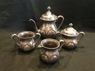 New Amsterdam Silver Co. Pattern #615-Quadruple Plated 4 Pc. Tea Set-Grt Cond.  • $75