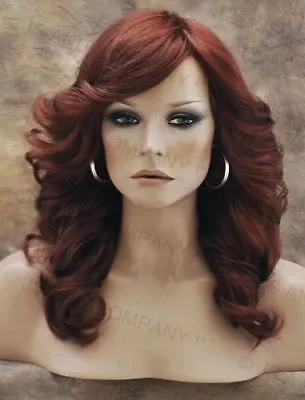 $79.95 • Buy Feathered Farrah Hair Do Copper Red Open Curls Layered Bangs Hair Piece NWT 130