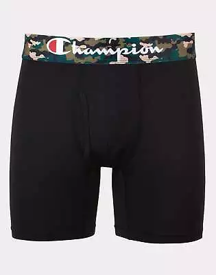 Champion Boxer Brief Men Camo Script Logo Waistband Tagless No Ride Up Fit S-2XL • $15