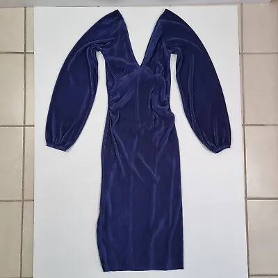$29 • Buy ASOS Maternity Dress Size UK Au 12 Navy Blue Bodycon Long Sleeve Knee Length