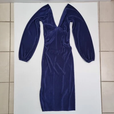 $29 • Buy ASOS Maternity Dress Size UK Au 12 Navy Blue Bodycon Long Sleeve Knee Length