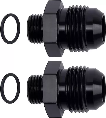 AN6 ORB Male O-Ring Fitting Adapter To 10AN Flare Black Aluminium Pack Of 2 • $9.99