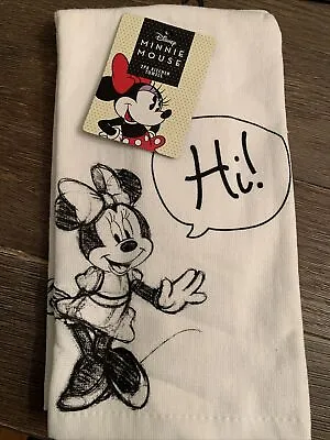 NEW 2 Disney HI/BYE Sketchbook Minnie Mouse Kitchen Towels • $5.75