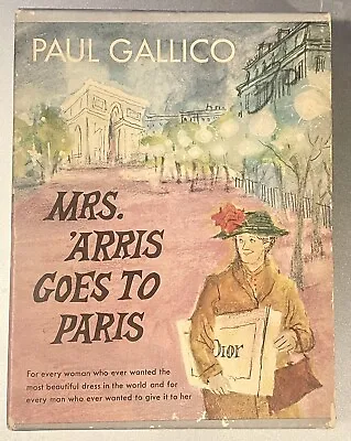 1958 Mrs Arris Goes To Paris FIRST EDITION Dior Paul Gallico Book Gift Edition • $85