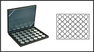 Lindner 2364-2226CE Nera M Coin Case Black 30 Round Compartments 395 Mm • £44.28