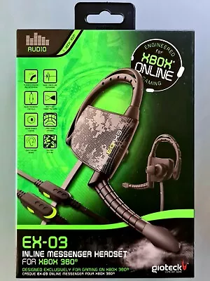 Gioteck Ex-03 • Gaming Inline Messenger Headset For Xbox 360 • New + Sealed • $20