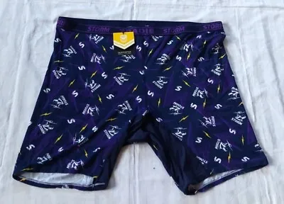 Melbourne Storm Mens Boxer Pants Nwt Sze 26 / Xxl Bamboo/ Elastine #036 • £9.39