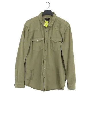 Zara Men's Jacket XL Green 100% Cotton Overcoat • £15.70