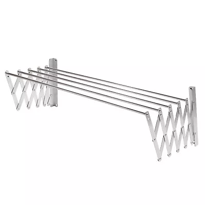 Aluminum Retractable Wall Mounted Clothes Dryer Towel Hanging Drying Rack 80cm • £18.89