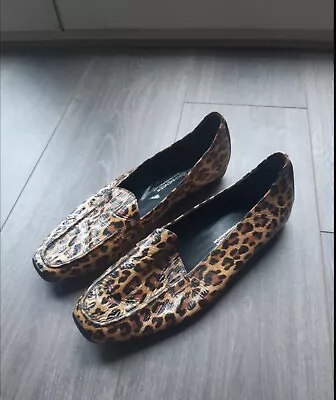 Womens Kennel And Schmenger Animal Print Leather Shoes Size 6.5 • £38