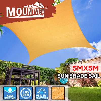 $72.99 • Buy Mountview Sun Shade Sail Cloth Canopy Rectangle Outdoor Awning Cover Beige 5x5M