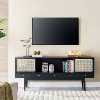 Mid Century Modern TV Stand Entertainment Center Console Media Cabinet Wood 70in • $649.99