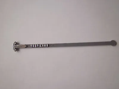 TROPICANA Vintage Las Vegas Casino Logo Swizzle Stick Drink Stirrer Gray Silver • $15.90