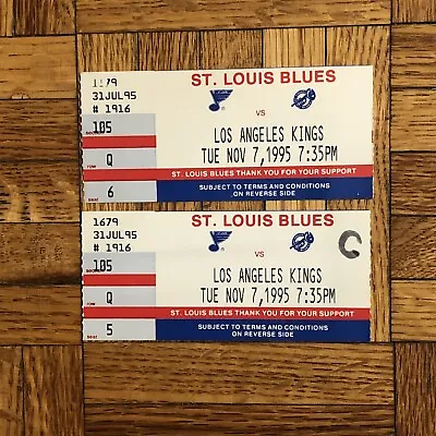 11/7/1995 St. Louis Blues V LA Kings Ticket Stubs (2) • $19.99