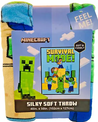 Minecraft Silky Soft Throw 40 X50  Survival Mode Creeper NEW • $13.41