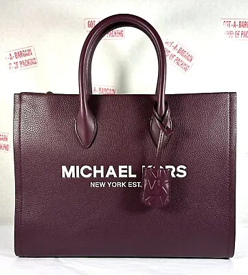 Michael Kors Mirella Medium EW  Bordeaux Red Leather Satchel Shoulder TOTE Bag • $139.98