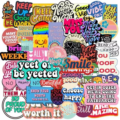 50Pcs Motivational Phrases Sticker Inspirational Quotes Sticker Graffiti -ca • $1.66