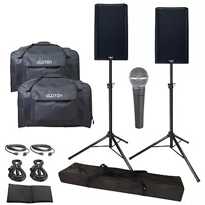 QSC K12.2 Series 12  2-Way Active DJ PA Speakers Pair W Stands & Cases K12 • $2096.40