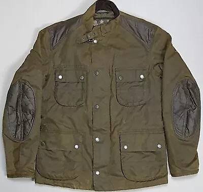 Barbour Weir Wax Jacket Mens Small Green Waxed Outdoor Utility Military Coat • $164.18
