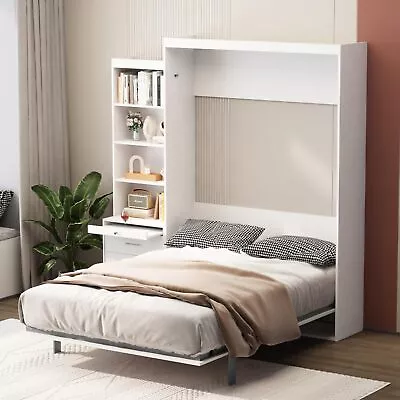 Full Size Murphy Wall Bed W/ Nightstand Storage Chest Cabinets Bedroom Furniture • $1599.99