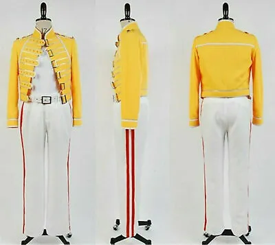 $59.26 • Buy Queen Lead Vocals Freddie Mercury Wembley Cosplay Costume Jacket Pants Shirt