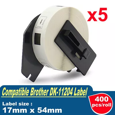 5x Compatible Multi-purpose Label For Brother DK-11204 17mm X54mm QL-570 QL-800 • $28.90