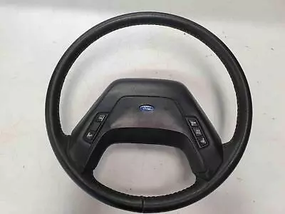 Steering Wheel FORD PICKUP F150 F250 & F350 1987-91 BLACK LEATHER WRAPPED • $189.95