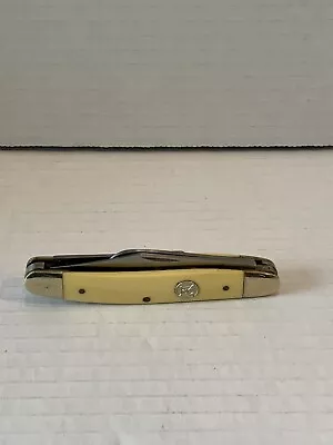 Vintage Owl Head Yellow Composition Three Blade Whittler • $30