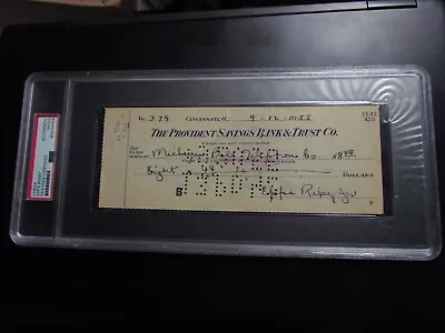 Eppa Rixey Hand Signed Check PSA Encapsulated  • $475