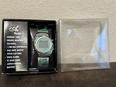 Vintage Retro Air Mode Digital LCD Sport Watch Stop Day Shock Resist Green Black • $29.99