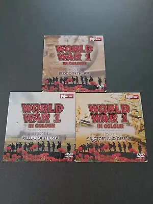 World War 1 In Colour - 3 X Episodes - Daily Mirror Promo DVD • £2.49