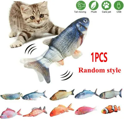 $7.99 • Buy Electric Dancing Fish Cat Toy Wagging Realistic Moves USB Rechargeable