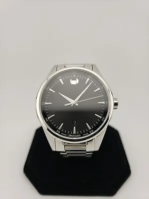 Movado Stratus Men's Black Dial Stainless Steel Swiss Watch - 0607243 • $149.99