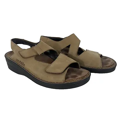 Mephisto Mobils Cork Footbed Leather Sandals Beige Size 39 Womens US Size 9 • $27.99