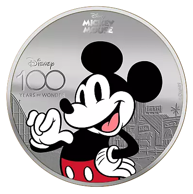 2023 Solomon Islands Disney 100 Mickey Mouse Colorized Proof 1 Oz Silver Coin • $139