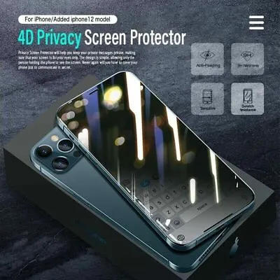 $7.69 • Buy 4D Privacy Screen Protector For IPhone 14 13 12 Pro Max XS MAX XR Anti-spy Peep 
